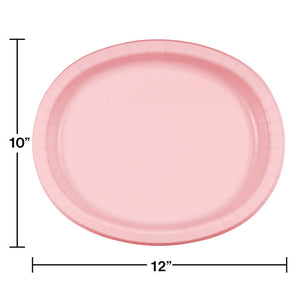 Bulk Pack of 16 Classic Pink Oval Platter 10" X 12"