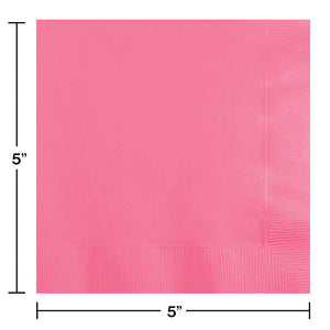 Bulk Pack of 150 Candy Pink Beverage Napkin, 3 Ply