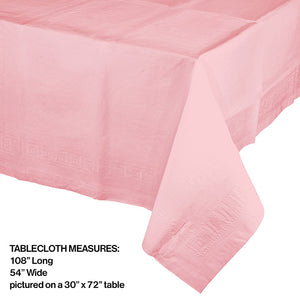 Bulk Pack of 2 Classic Pink Tablecover 54"X 108" Polylined Tissue