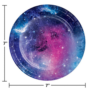 Bulk Pack of 24 Galaxy Party Paper Dessert Plates