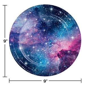 Bulk Pack of 16 Galaxy Party Paper Plates