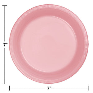 Bulk Pack of 40 Classic Pink Plastic Dessert Plates