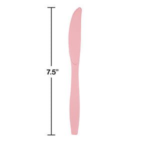 Bulk Pack of 48 Classic Pink Plastic Knives