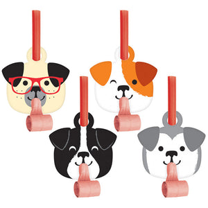 Bulk Pack of 16 Dog Party Blowouts W/ Med