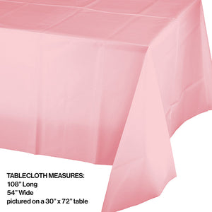 Bulk Pack of 2 Classic Pink Tablecover Plastic 54" X 108"