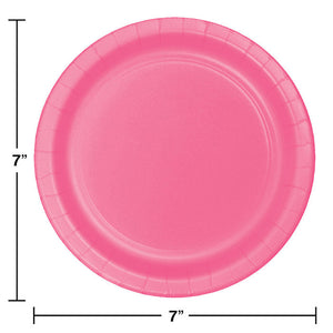 Bulk Pack of 24 Candy Pink Paper Dessert Plates