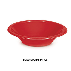 Bulk Pack of 40 Classic Red 12 Oz Plastic Bowls