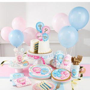 Bulk Pack of 24 Gender Reveal Balloons Paper Dessert Plates