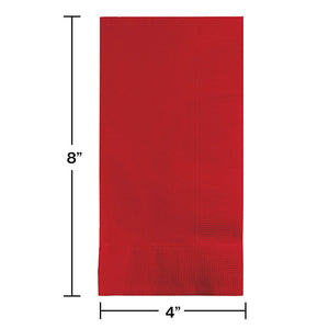 Bulk Pack of 100 Classic Red Dinner Napkins 2Ply 1/8Fld