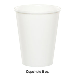 Bulk Pack of 48 White Hot/Cold Paper Cups 9 Oz