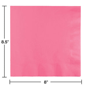 Bulk Pack of 50 Candy Pink Dinner Napkins 3Ply 1/4Fld