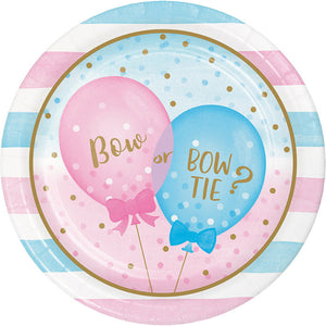 Bulk Pack of 16 Gender Reveal Balloons Paper Plates