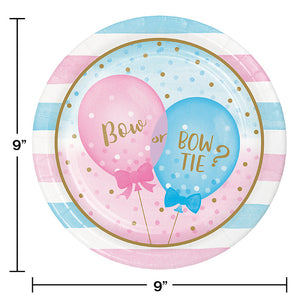 Bulk Pack of 16 Gender Reveal Balloons Paper Plates