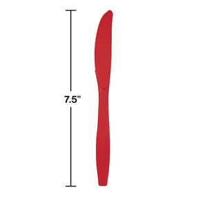 Bulk Pack of 100 Classic Red Plastic Knives