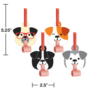 Bulk Pack of 16 Dog Party Blowouts W/ Med