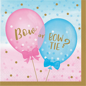 Bulk Pack of 32 Gender Reveal Balloons Napkins