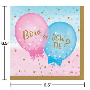 Bulk Pack of 32 Gender Reveal Balloons Napkins