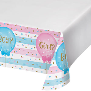 Bulk Pack of 2 Gender Reveal Balloons Plastic Tablecover, 54" X 102"