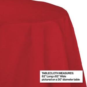 Bulk Pack of 2 Classic Red 82" Round Polylined Tissue Tablecover