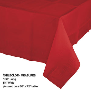 Bulk Pack of 2 Classic Red Tablecover 54"X 108" Polylined Tissue