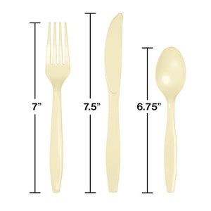 Bulk Pack of 48 Ivory Assorted Plastic Cutlery