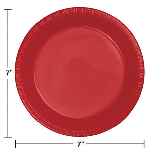 Bulk Pack of 40 Classic Red Plastic Dessert Plates