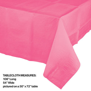 Bulk Pack of 3 Candy Pink Plastic Tablecover 54" X 108"