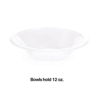 Bulk Pack of 40 Clear 12 Oz Plastic Bowls