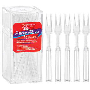 Bulk Pack of 60 Clear Cocktail Forks