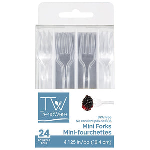 Bulk Pack of 72 Clear Mini Appetizer Forks