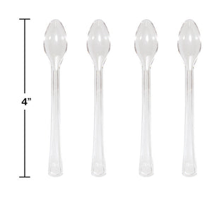 Bulk Pack of 72 Clear Mini Appetizer Spoons