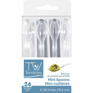 Bulk Pack of 72 Clear Mini Appetizer Spoons