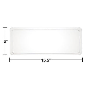 Bulk Pack of 2 Clear Plastic Tray 6" X 15.5"