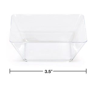 Bulk Pack of 16 Clear 3.5" Plastic Bowl