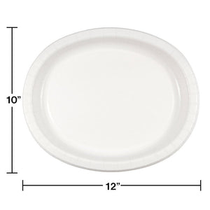 Bulk Pack of 16 White Paper Oval Platter 10" X 12"