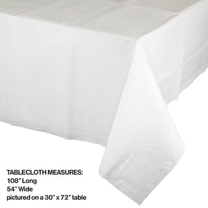 Bulk Pack of 2 White Tablecover 54"X 108" Polylined Tissue