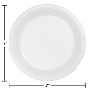 Bulk Pack of 40 White Prem Plastic Dessert Plates