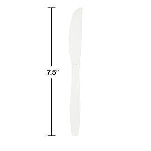 Bulk Pack of 48 White Premium Plastic Knives