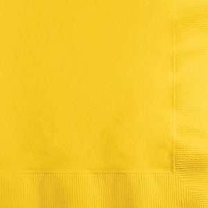 Bulk Pack of 150 School Bus Yellow Beverage Napkin, 3 Ply