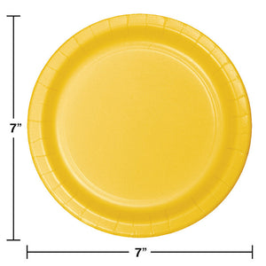 Bulk Pack of 24 School Bus Yellow Paper Dessert Plates