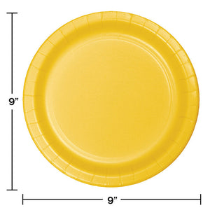 Bulk Pack of 24 School Bus Yellow Paper Plates