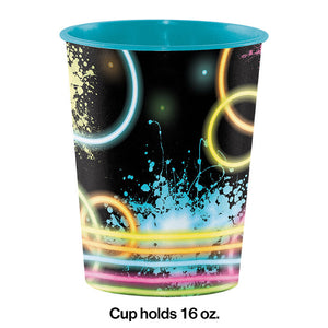 Bulk Pack of 4 Glow Party Plastic Keepsake Cup 16 Oz