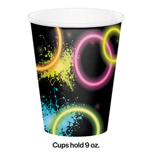 Bulk Pack of 16 Glow Party Hot/Cold Paper Cups 9 Oz