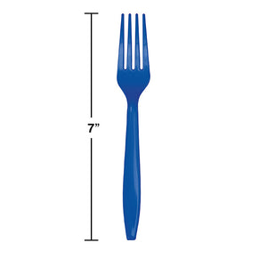 Bulk Pack of 48 Cobalt Blue Plastic Forks