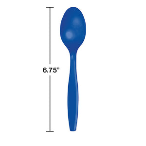 Bulk Pack of 48 Cobalt Blue Plastic Spoons