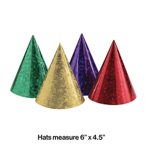 Bulk Pack of 16 Prismatic Party Hats