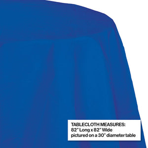 Bulk Pack of 2 Cobalt 82" Round Polylined Tissue Tablecover