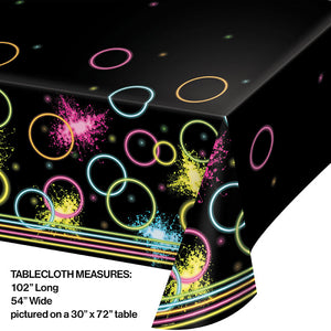 Bulk Pack of 2 Glow Party Plastic Tablecover, 54" X 102"