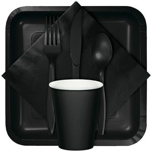 Bulk Pack of 48 Black Plastic Spoons