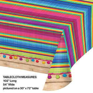 Bulk Pack of 2 Serape Plastic Tablecover, 54" X 102"